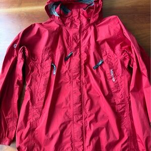 Marmot Bright Red Hooded Kids Raincoat